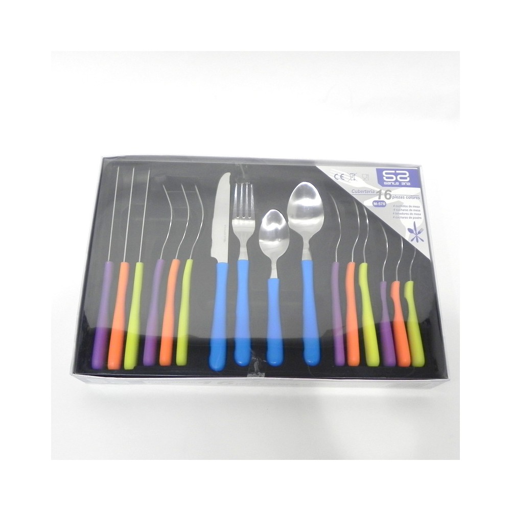 Cubertería 16 pcs colores M-570