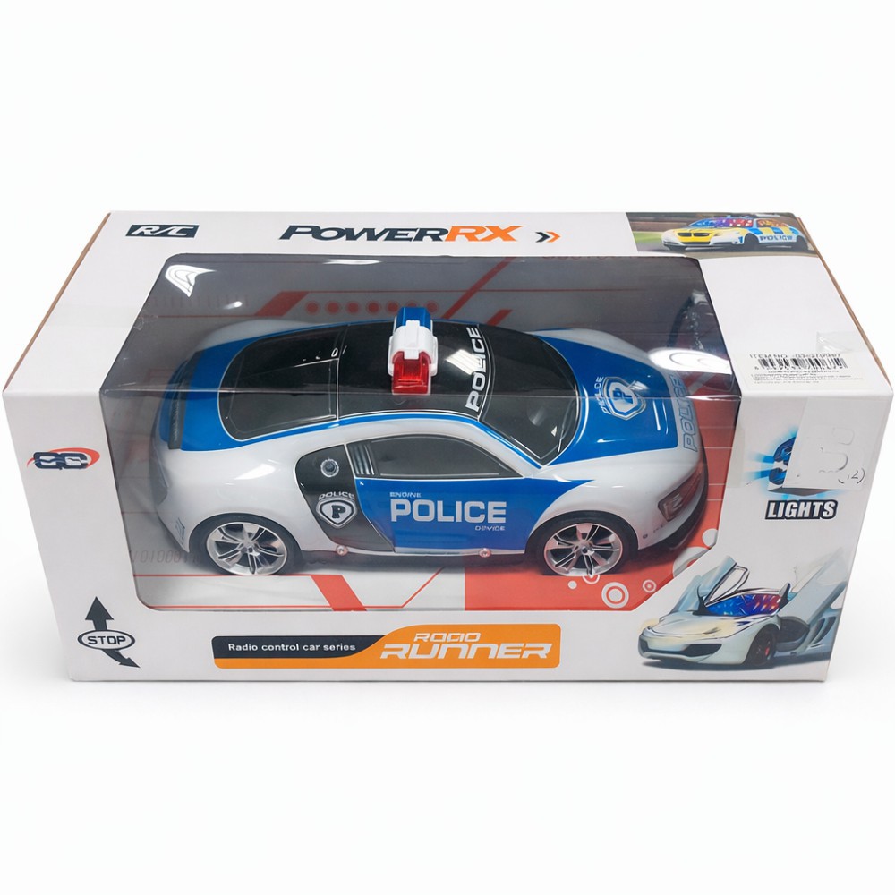 Coche policía R / C 4 canales luz J-84