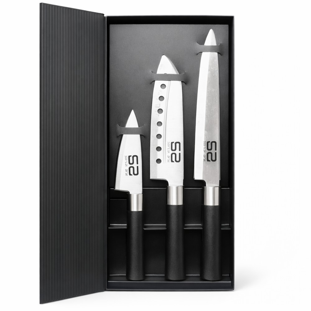 Estuche negro 3 cuchillos M-557