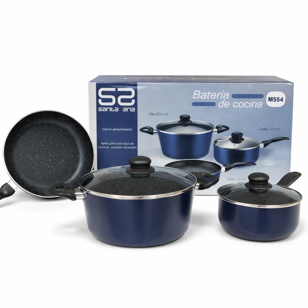 Batería de cocina azul 5pcs M-554